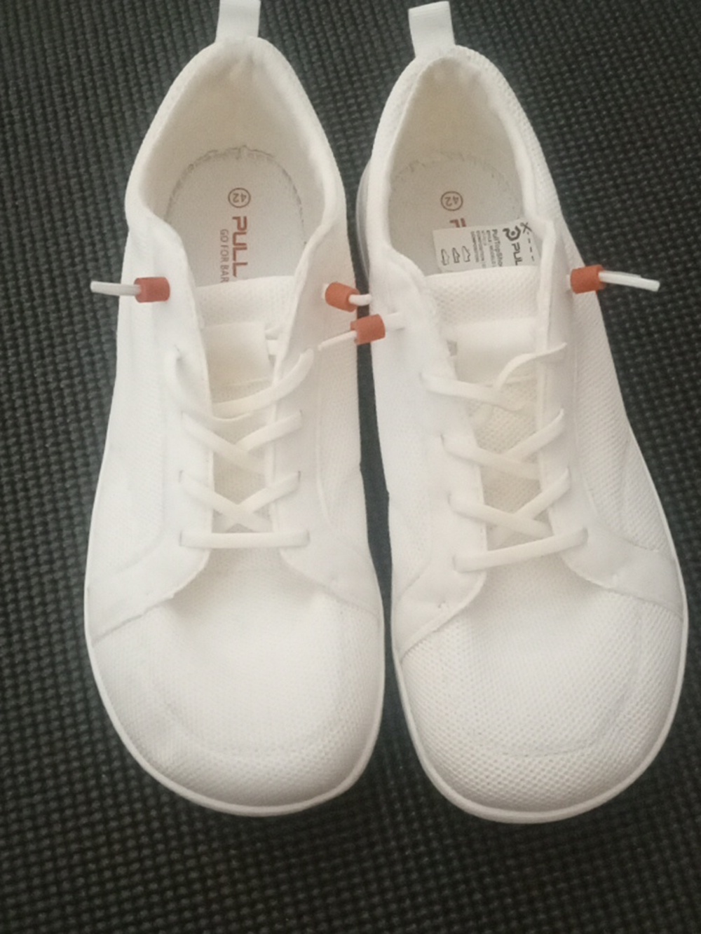 Pullex White Lace-Up Women’s Sneakers with Orange Accent